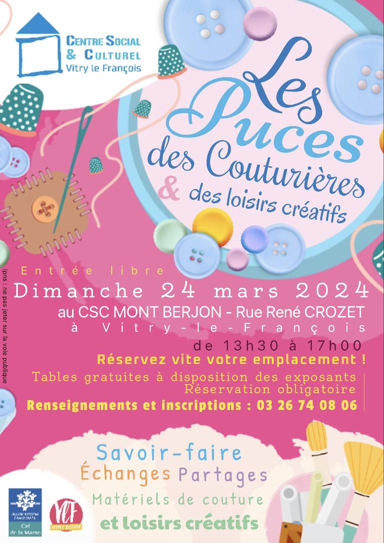 Puces Des Couturi Res Vitry Le Fran Ois Calendrier Des Brocantes